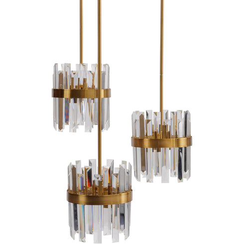 Libra Set Of Three Crystal Pendant Lights E14 40W 12