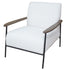 Libra Foundry Pale Grey Upholstered Armchair With Wooden Arm And Steel Frame