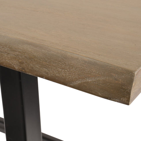 Libra Foundry Mindi Wood Bench with Steel Frame