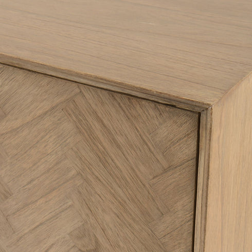 Libra Dowell Tall Two Door Mindi Wood Cabinet With Parquety Design