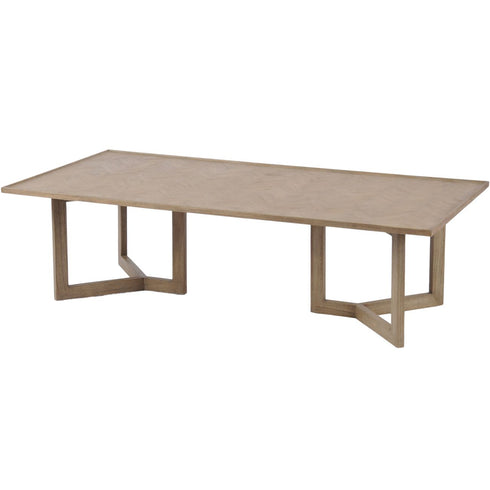 Libra Dowell Rectangular Mindi Wood Coffee Table With Parquetry Design