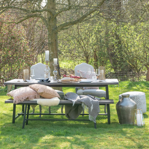 Libra Foundry Mindi Wood Bench with Steel Frame