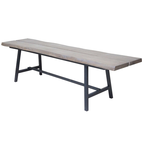 Libra Foundry Mindi Wood Bench with Steel Frame