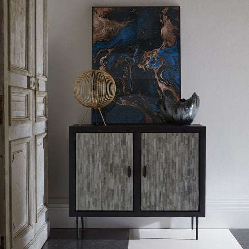 Libra Piaggio Bone Inlay Pin Striped Cabinet