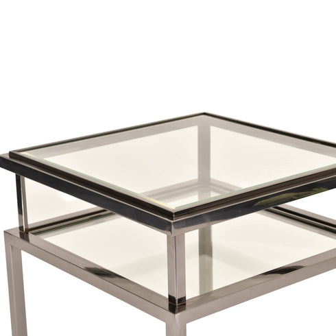 Libra PROMO Belgravia Stainless Steel and Glass Square Side Table 65x65x55cm