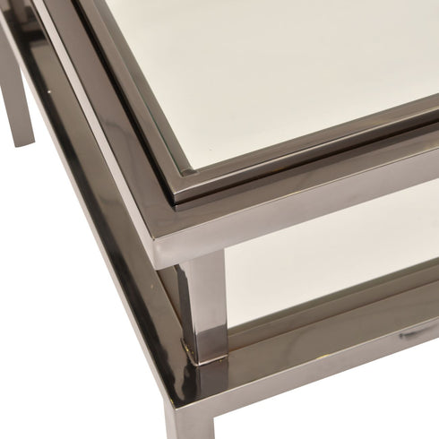 Libra PROMO Belgravia Stainless Steel and Glass Square Side Table 65x65x55cm
