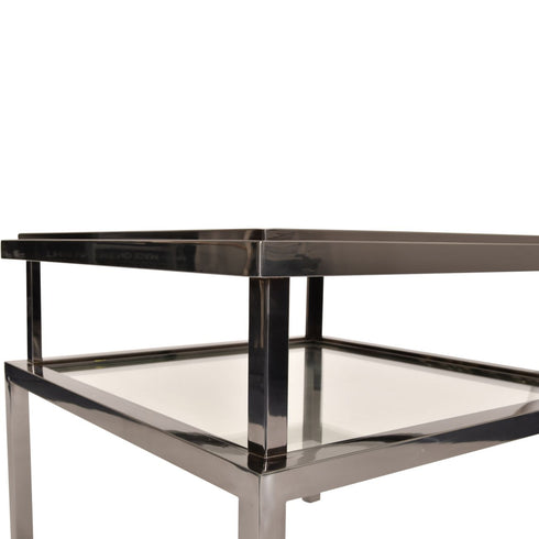 Libra PROMO Belgravia Stainless Steel and Glass Square Side Table 65x65x55cm