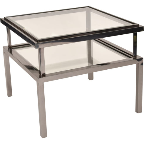 Libra PROMO Belgravia Stainless Steel and Glass Square Side Table 65x65x55cm