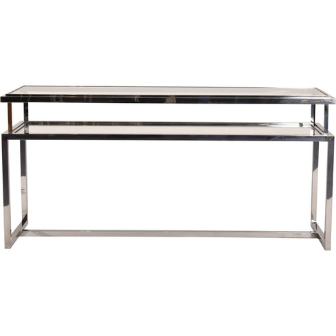 Libra Belgravia Stainless Steel and Glass Console Table 160x45x76cm