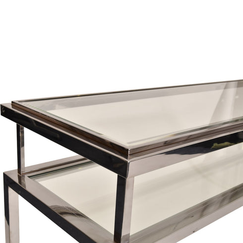 Libra Belgravia Stainless Steel and Glass Console Table 160x45x76cm