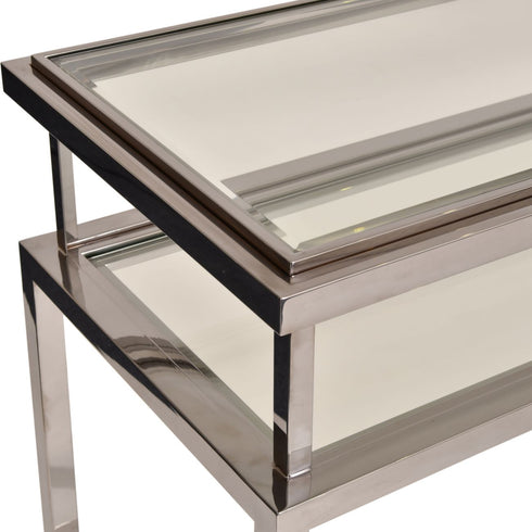 Libra Belgravia Stainless Steel and Glass Console Table 160x45x76cm