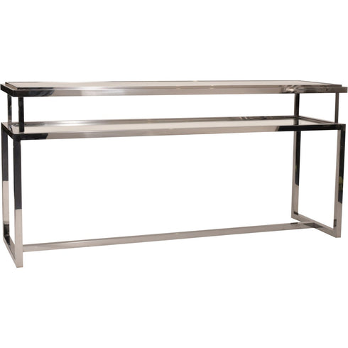 Libra Belgravia Stainless Steel and Glass Console Table 160x45x76cm