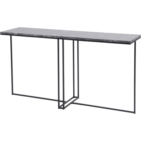 Libra Shoreditch Black Metal and Grey Travisso Console Table