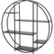 Libra Shoreditch Black Metal and Grey Travisso Circular Shelving Unit