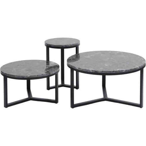 Libra Shoreditch Black Metal and Grey Travisso Coffee Table, Large