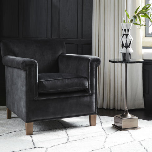 Libra Lytham Club Chair Coal Velvet