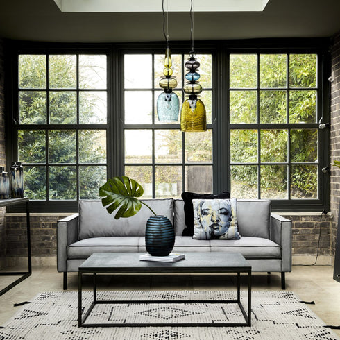 Libra Flanders 220 Concrete Leather Sofa