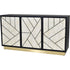 Libra Credenza Abstract 3 Door Cabinet with Bone Inlay