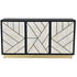 Libra Credenza Abstract 3 Door Cabinet with Bone Inlay