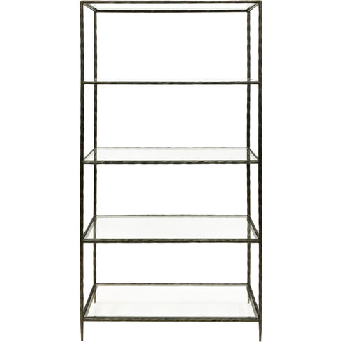 Libra Patterdale Hand Forged Shelving Unit Table Dark Bronze with Glass Shelves