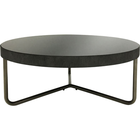 Libra Knightsbridge Round Coffee Table Set of 2 with Black Tinted Glass