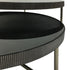 Libra Knightsbridge Round Coffee Table Set of 2 with Black Tinted Glass