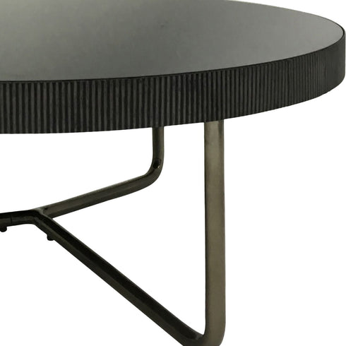 Libra Knightsbridge Round Coffee Table Set of 2 with Black Tinted Glass