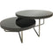 Libra Knightsbridge Round Coffee Table Set of 2 with Black Tinted Glass