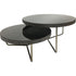 Libra Knightsbridge Round Coffee Table Set of 2 with Black Tinted Glass