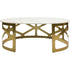 Libra Metropolitan Coffee Table Metallic Champagne Finish with Off-White Marble