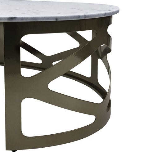 Libra Metropolitan Coffee Table Metallic Black Nickel Finish with Grey Marble
