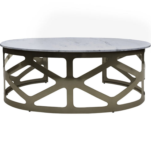 Libra Metropolitan Coffee Table Metallic Black Nickel Finish with Grey Marble