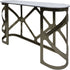 Libra Metropolitan Console Table Metallic Black Nickel Finish with Grey Marble Top