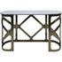 Libra Metropolitan Console Table Metallic Black Nickel Finish with Grey Marble Top