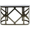 Libra Metropolitan Console Table Metallic Black Nickel Finish with Grey Marble Top
