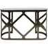 Libra Metropolitan Console Table Metallic Black Nickel Finish with Grey Marble Top