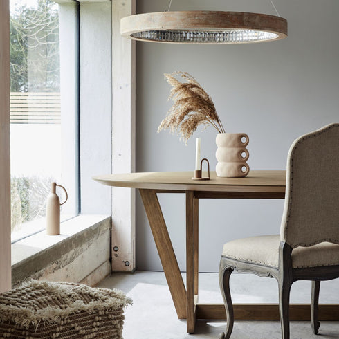 Libra Ovate six seater wooden dining Table