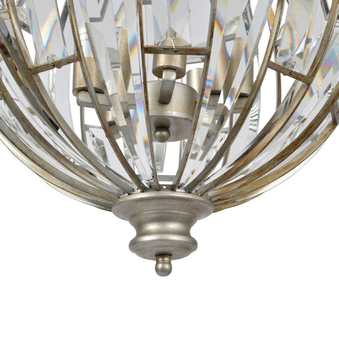 Libra Georgia Aged Silver Pendant Chandelier – E14 40W