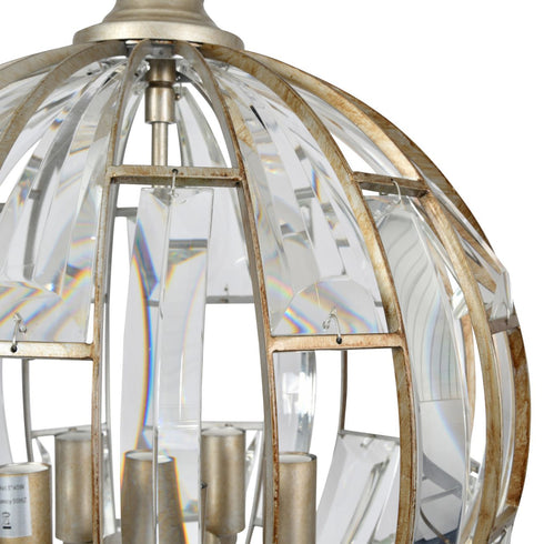 Libra Georgia Aged Silver Pendant Chandelier – E14 40W