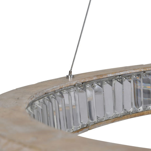 Libra Emma Turned Wooden Ring Chandelier – LED 60W