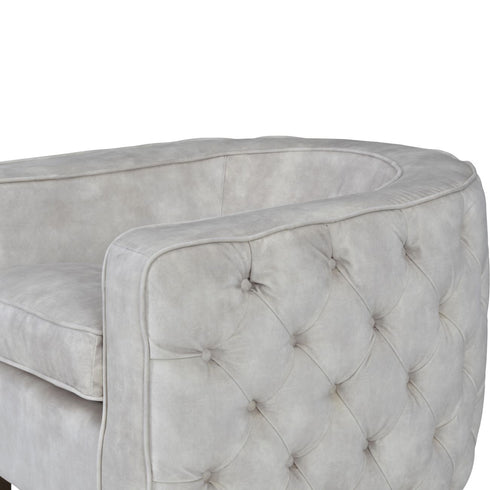 Libra Helix Chester Club Chair Ivory Velvet