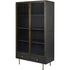 Libra Hartley Iron and Reeded Glass Tall Cabinet
