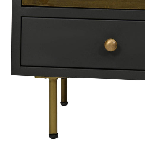 Libra Hartley Iron and Reeded Glass Tall Cabinet