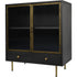 Libra Hartley Iron and Reeded Glass Short Cabinet
