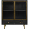 Libra Hartley Iron and Reeded Glass Short Cabinet