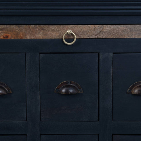Libra Hoxton Antique Black Mango 15 Drawer Chest