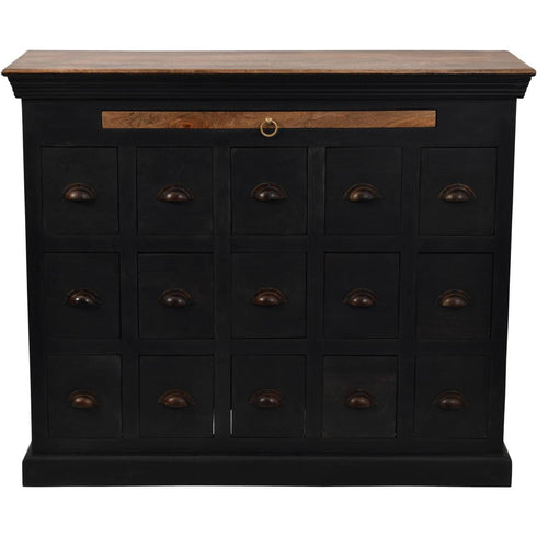 Libra Hoxton Antique Black Mango 15 Drawer Chest