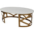 Libra Metropolitan Coffee Table Satin Bronze Finish with Off-White Marble