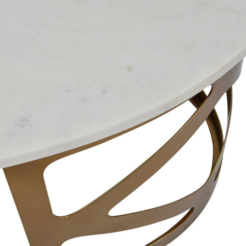 Libra Metropolitan Coffee Table Satin Bronze Finish with Off-White Marble