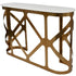 Libra Metropolitan Console Table Satin Bronze with Off-White Marble Top